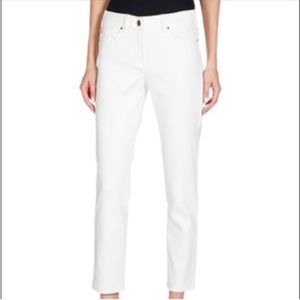 Max Mara white pants stretchy denim Flat straight Jeans